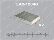 LAC1204C LYNXAUTO Фильтр салонный угольный (комплект 2 шт.)