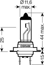 Лампа накаливания, "ORIGINAL LINE H7" 24В 70Вт, 1шт OSRAM 64215