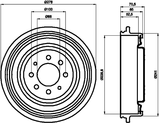 8DT355301271 HELLA Тормозной барабан