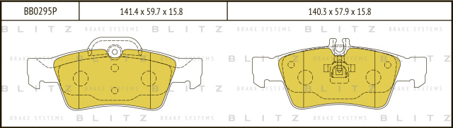 BB0295P BLITZ Колодки тормозные дисковые задние