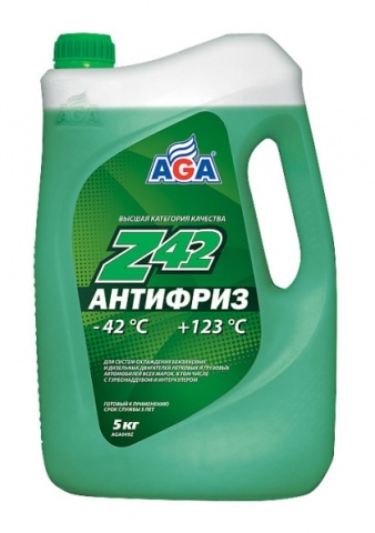 AGA049Z AGA Антифриз, готовый к применению, зеленый, -42С, 5 кг, G-12++