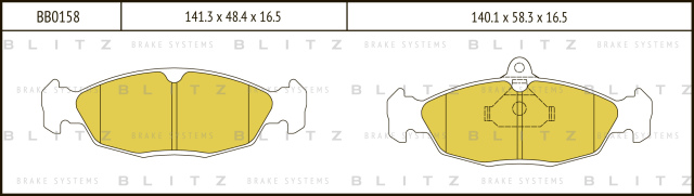 BB0158 BLITZ Колодки тормозные дисковые передние