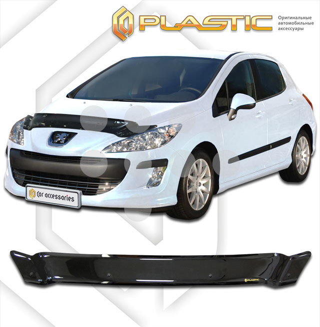 2010010104825 CA PLASTIC Дефлектор капота Peugeot 308 SW 2009 Classic черный Арт 482