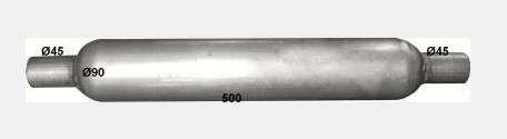 00254 POLMOSTROW Пламегаситель универсальный D90x500, труба D45