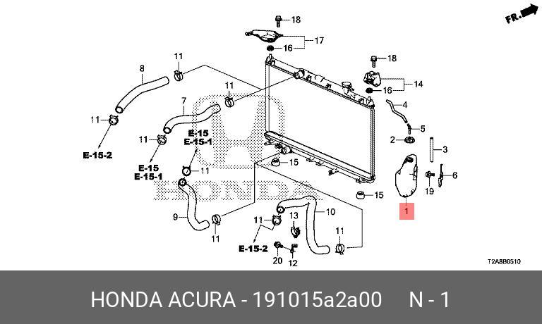 191015A2A00 HONDA Расширительный бачок Accord 9 100 ORIGINAL