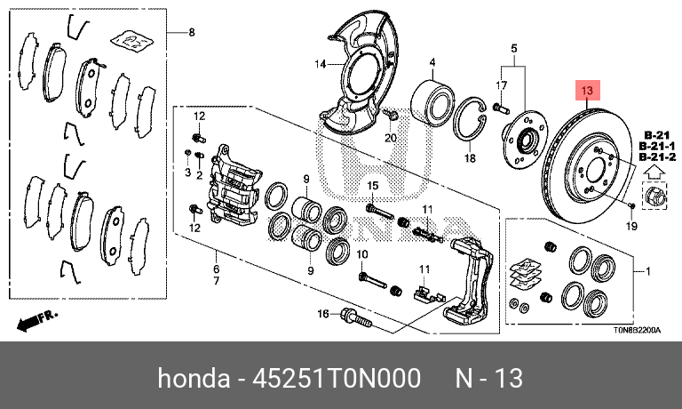 45251T0N000 HONDA Диск тормозной
