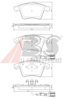 37416 ABS Комплект тормозных колодок, дисковый тормоз
