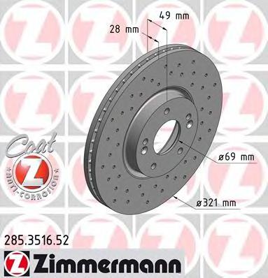 285351652 ZIMMERMANN Тормозной диск