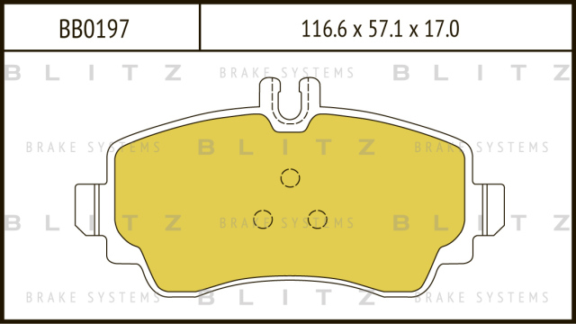 BB0197 BLITZ Колодки тормозные дисковые передние
