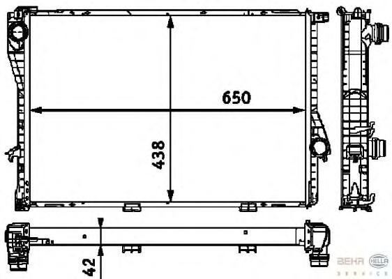 8MK376712501 HELLA Радиатор, охлаждение двигателя