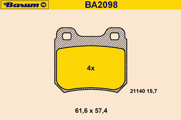 BA2098 BARUM Комплект тормозных колодок, дисковый тормоз
