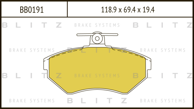 BB0191 BLITZ Колодки тормозные дисковые передние