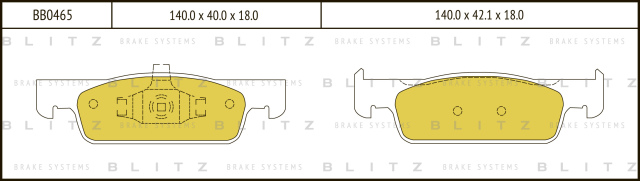 BB0465 BLITZ Колодки торм.пер.