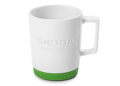 000069601AE212 VAG Фарфоровая кружка Skoda Mug with Green Silikone Pad