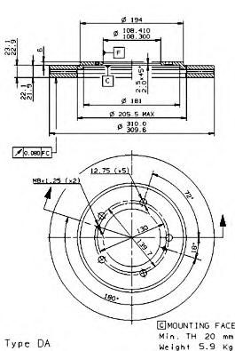 09972714 BREMBO Тормозной диск