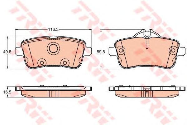 GDB1947 TRW Колодки тормозные дисковые, комплект