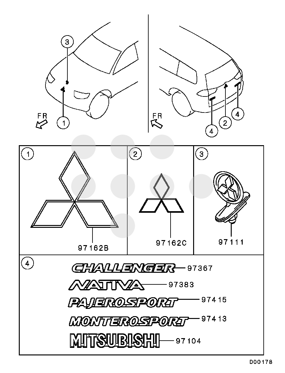 Mn167684 эмблема передняя Mitsubishi