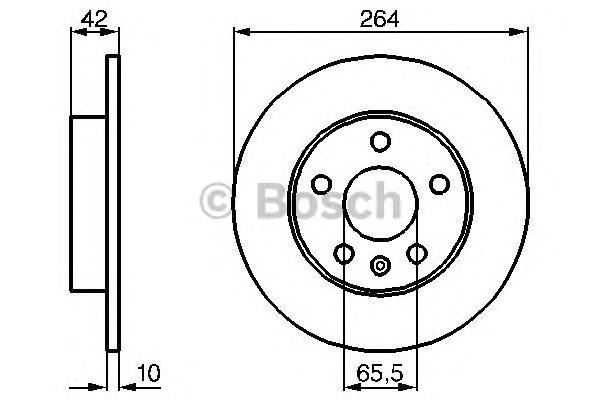 0986478884 BOSCH Диск тормозной OPEL Astra G,Zafira задний (1шт.) BOSCH