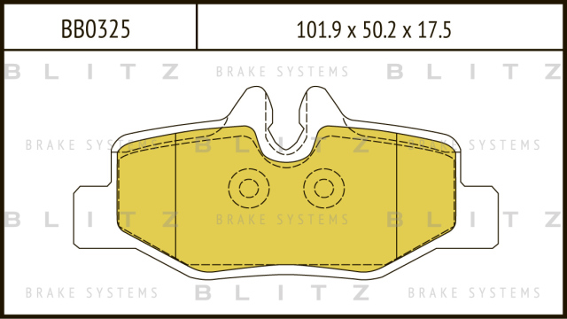 BB0325 BLITZ Колодки тормозные дисковые