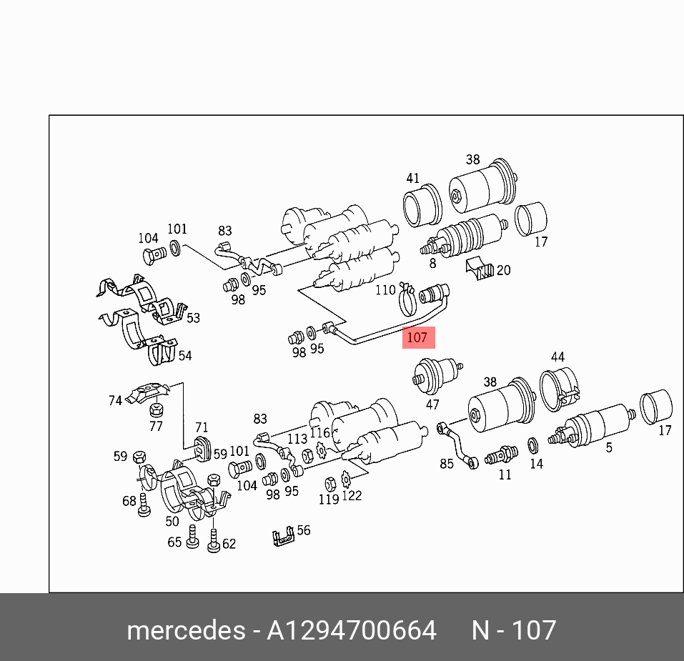 1294700664 MERCEDES-BENZ ТРУБКА НАСОСА ТОПЛИВНОГО