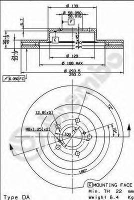 09907711 BREMBO Тормозной диск окрашенный
