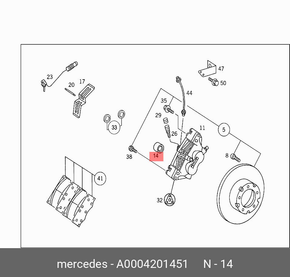 A0004201451 MERCEDES-BENZ ПОРШЕНЬ СУППОРТА ТОРМОЗНОГО