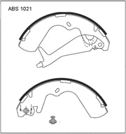 ABS1021 ALLIED NIPPON Барабанные тормозные колодки