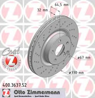 400363752 ZIMMERMANN Тормозной диск