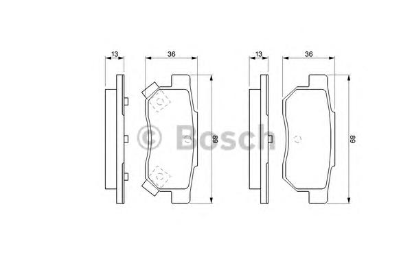 0986461131 BOSCH Комплект тормозных колодок, дисковый тормоз