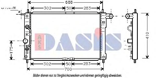 Радиатор, охлаждение двигателя AKS DASIS 510006N