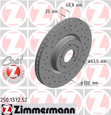 250137252 ZIMMERMANN Тормозной диск