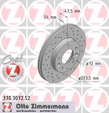 370307252 ZIMMERMANN Тормозной диск