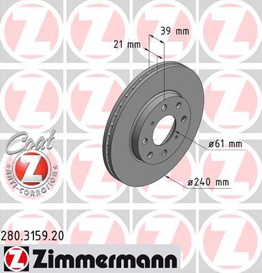 280315920 ZIMMERMANN Тормозной диск