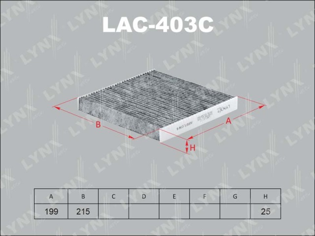 LAC403C LYNX Фильтр салонный угольный