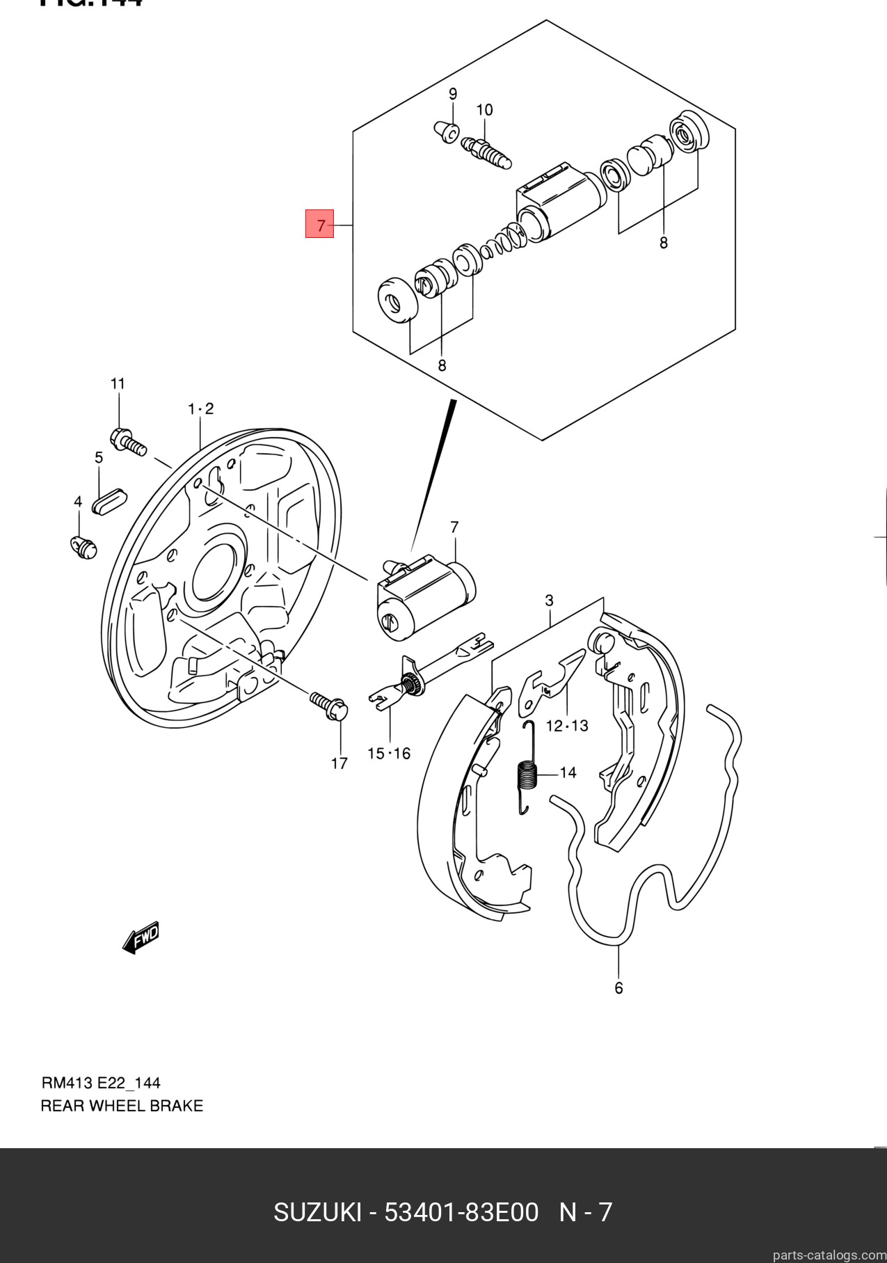 5340183E00 SUZUKI Колесный тормозной цилиндр