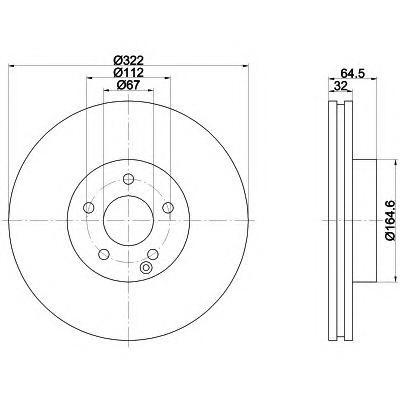 8DD355114231 BEHR-HELLA Тормозной диск