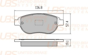 B1107039 UBS Тормозные колодки CITROEN C4 I 08-/BERLINGO/FIAT DOBLO 05-/PEUGEOT 307/207/4008 12-/PARTNER передние