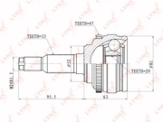 CO1809A LYNXAUTO ШРУС наружный (Z 33x29, ABS 47)