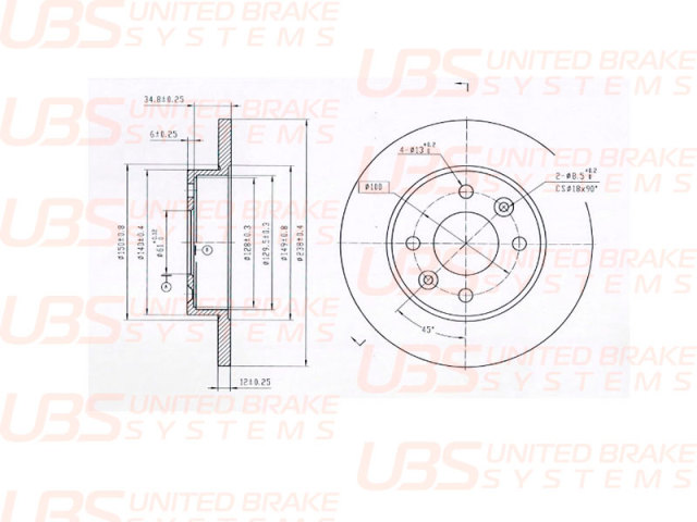 Тормозной диск UBS B2105006