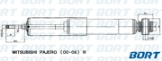 G11245152 BORT Амортизатор газомасляный задний для Mitsubishi Pajero (00-06) R
