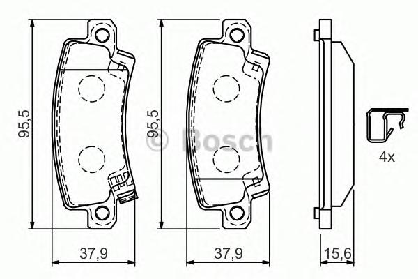 0986424790 BOSCH Колодки тормозные дисковые, комплект