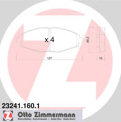 232411601 ZIMMERMANN Комплект тормозных колодок