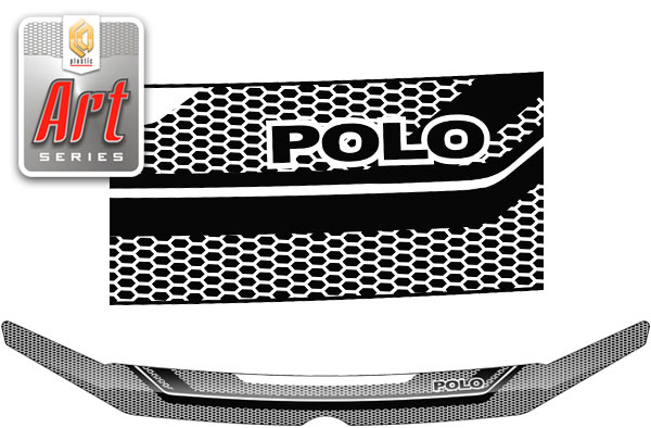 Дефлектор капота Volkswagen Polo седан 2010-н.в. Серия "Art" графит Арт 549 CA PLASTIC 2010011605499