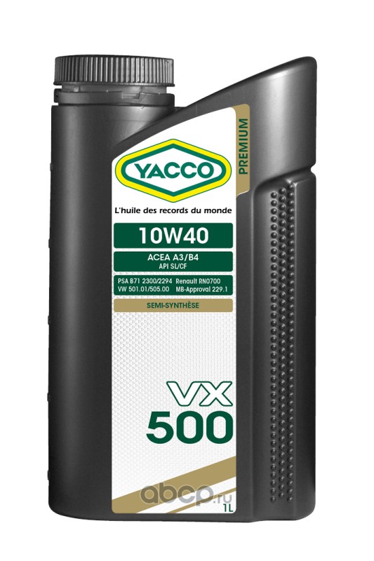 303125 YACCO Масло моторное полусинтетика Yacco VX 500 10W-40 1 л.