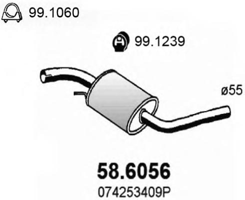 586056 ASSO Глуш.ср.ч. VOLKSWAGEN TRANSPORTE