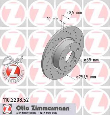 110220852 ZIMMERMANN Тормозной диск