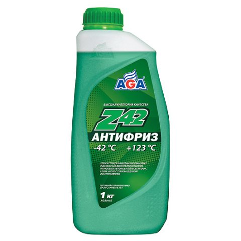 AGA048Z AGA Антифриз, готовый к применению, зеленый, -42С, 1 кг, G-12++