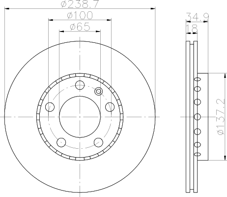 8DD355107651 HELLA Тормозной диск