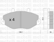 2201950 METELLI Комплект тормозных колодок, дисковый тормоз