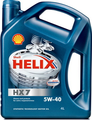550040341 SHELL Масло моторное Shell Helix HX7 5W40 полусинтетическое 4 л